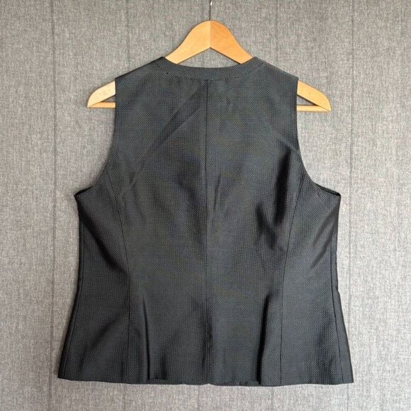 Jones New York 100% Silk Gray Tweed Button Front Vest Sleeveless Top Size 12 - Picture 4 of 9